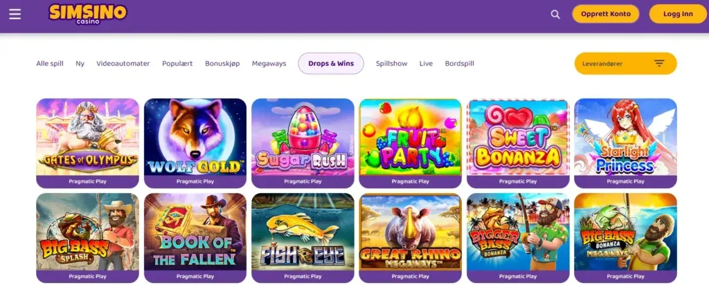 drops n win simsino