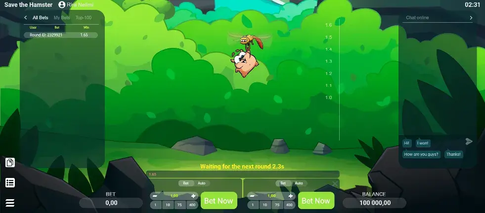 save the hampster crash game