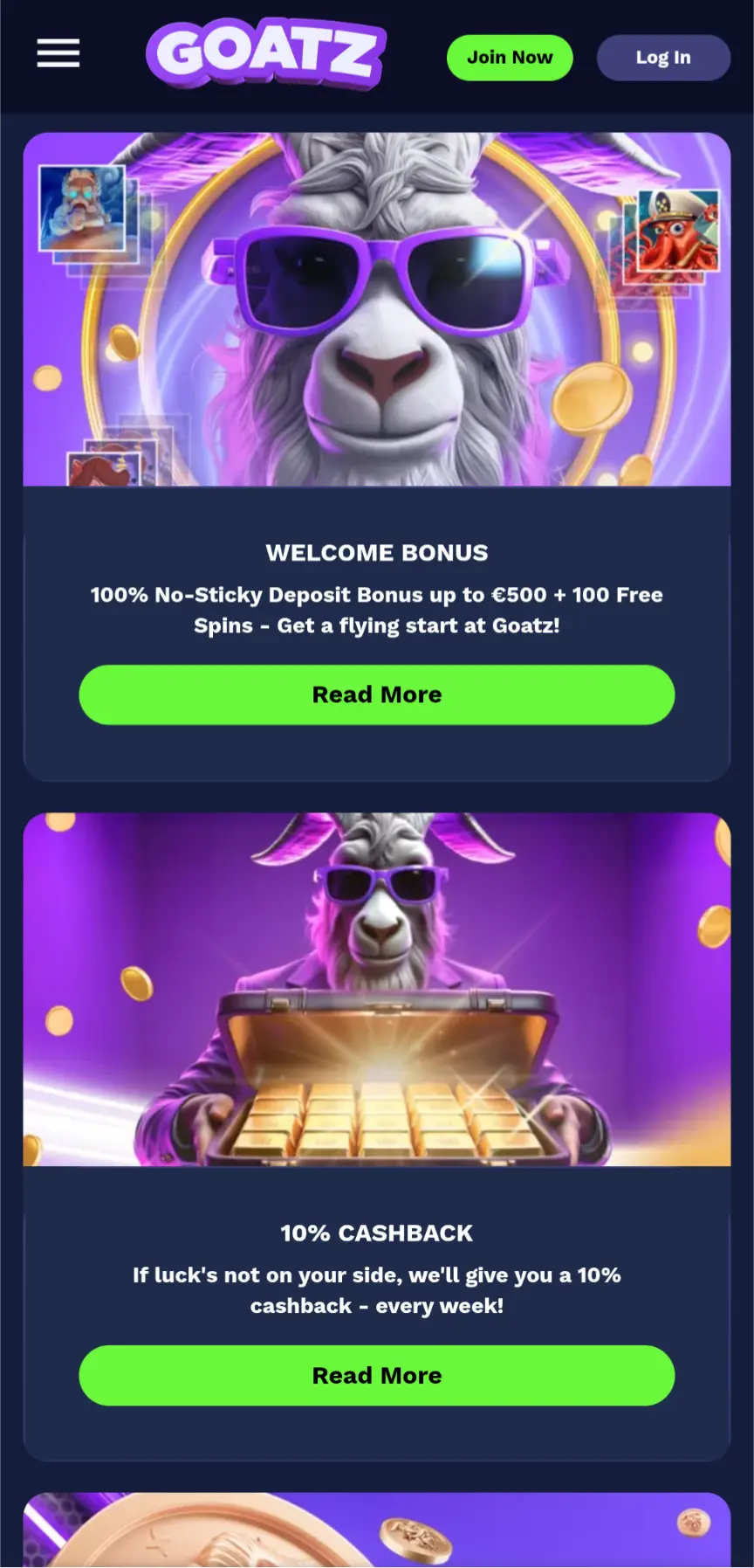 Goatz promotion page