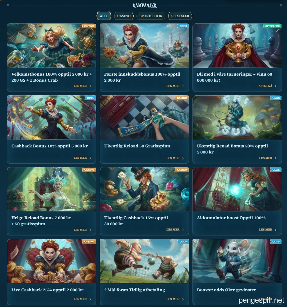 BetAlice Casino kampanjer