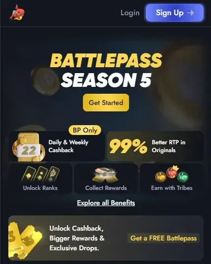 Whale Casino Battlepass sesong 5