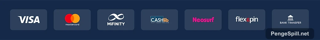 KudosBet betalingsmetoder med Visa, Mastercard, MiFinity, Cashlib, Neosurf, Flexepin og bank