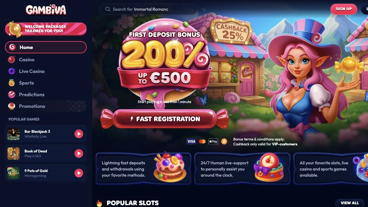 Gambiva forside kontrollert i juli 2026