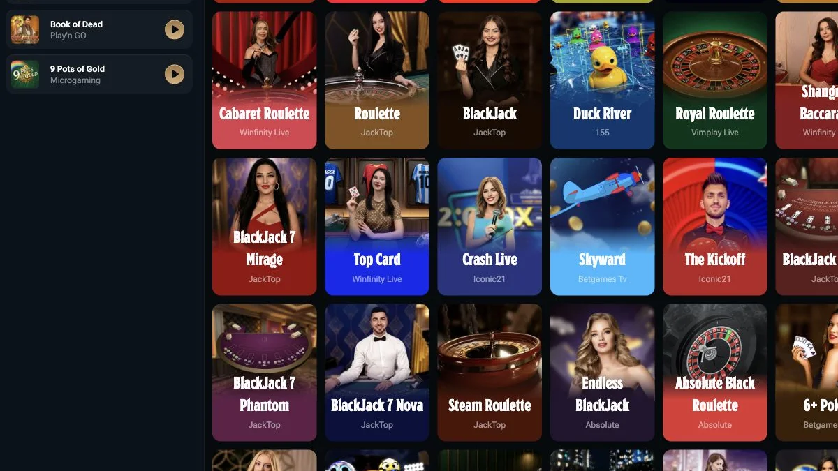 Kingdom Casino live casino lobby